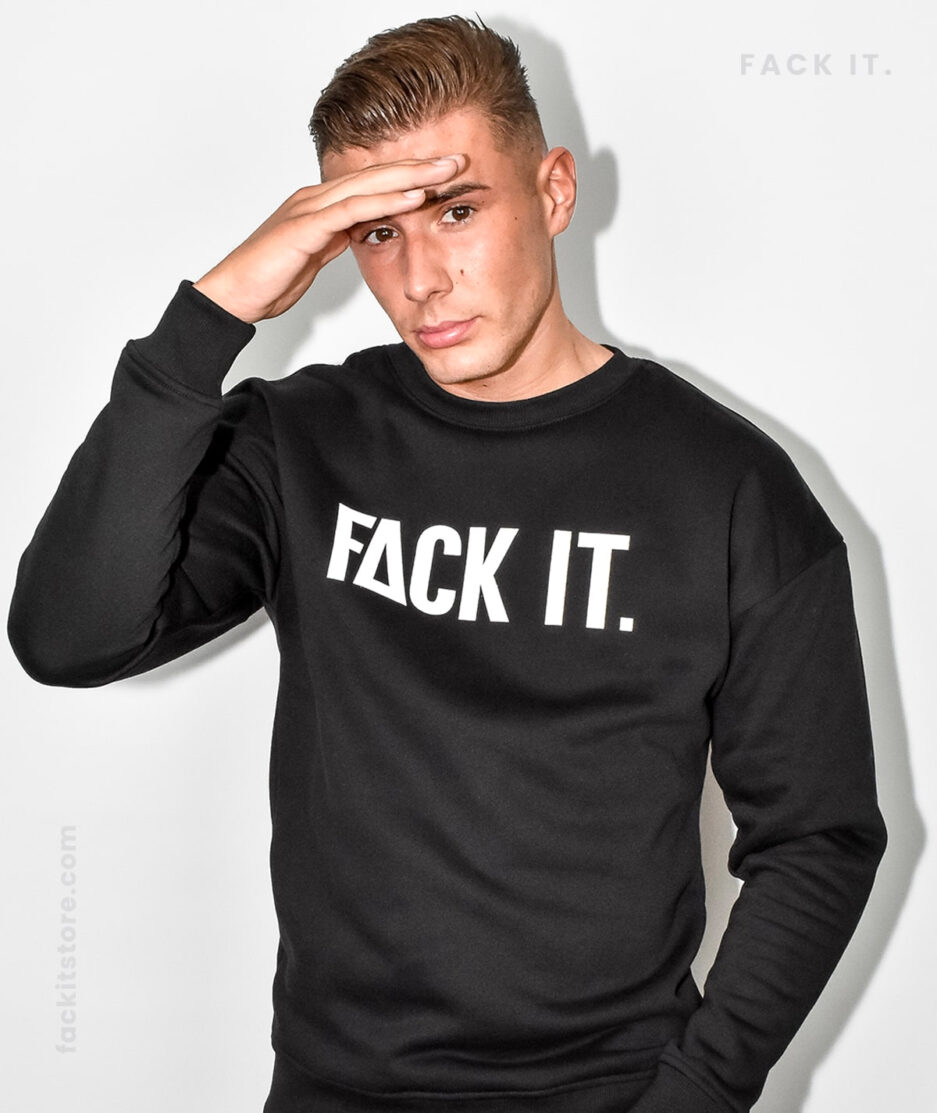 Fack It Sweater in black