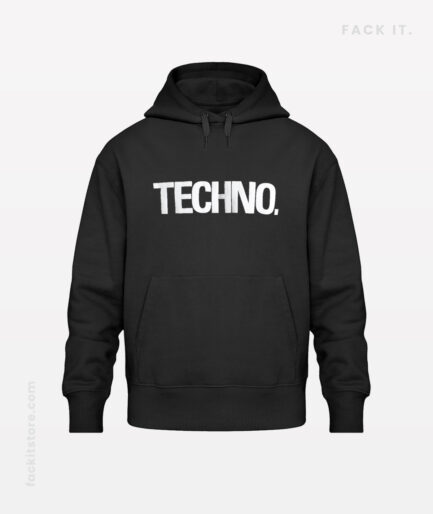 Official front image for the Techno Hoodie spreading worldwide.