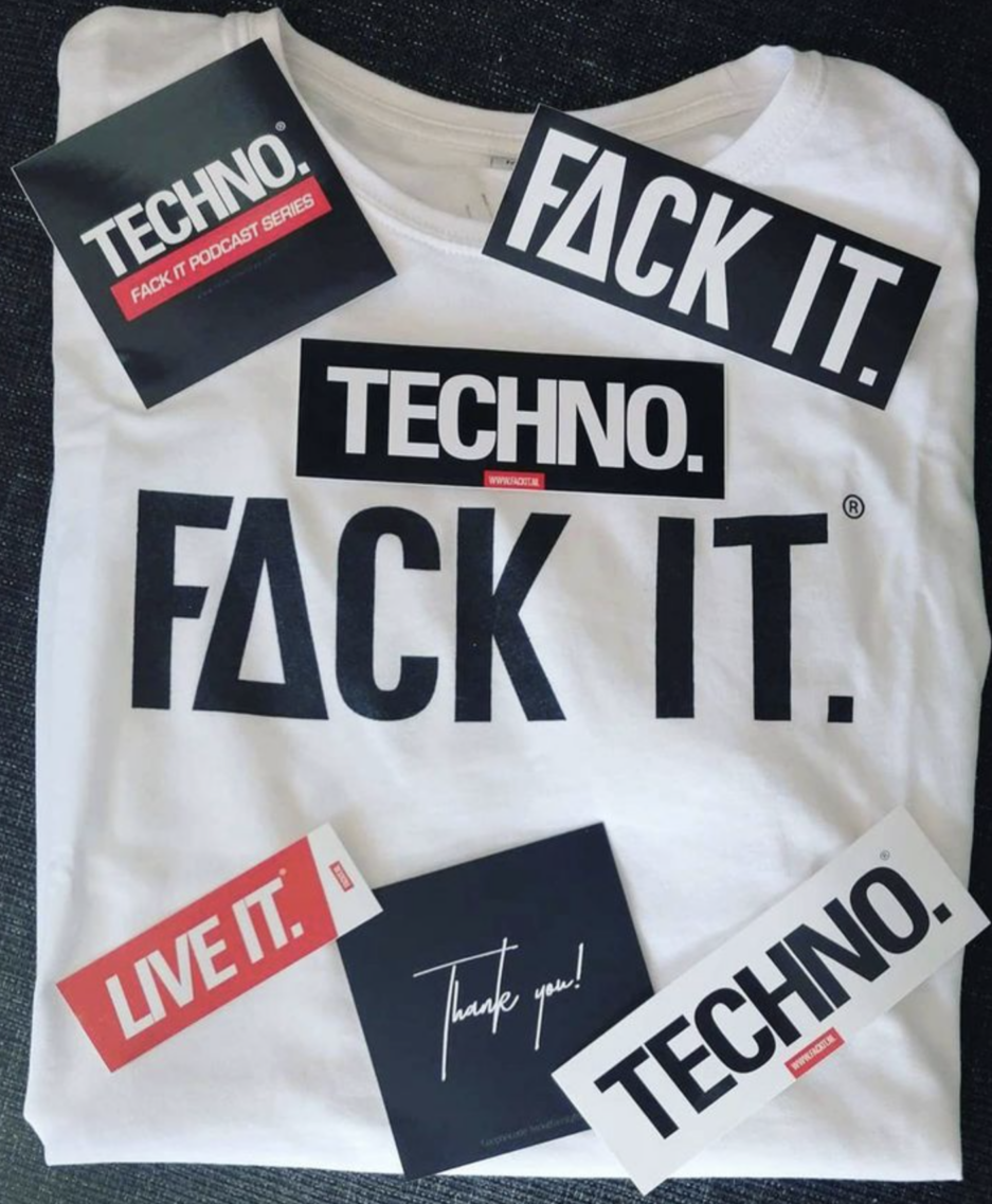 Viral image for techno stickers with Fack It T-Shirt.