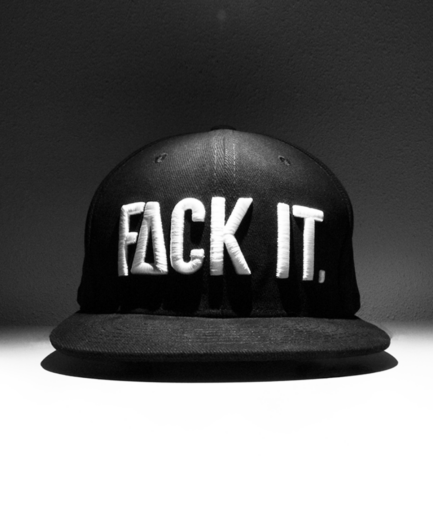 Official front image for the Fack It Snapback spreading worldwide.