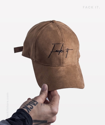 Fack It Baseball Cap – Suede-Coated 6-Panel Clubwear Hat