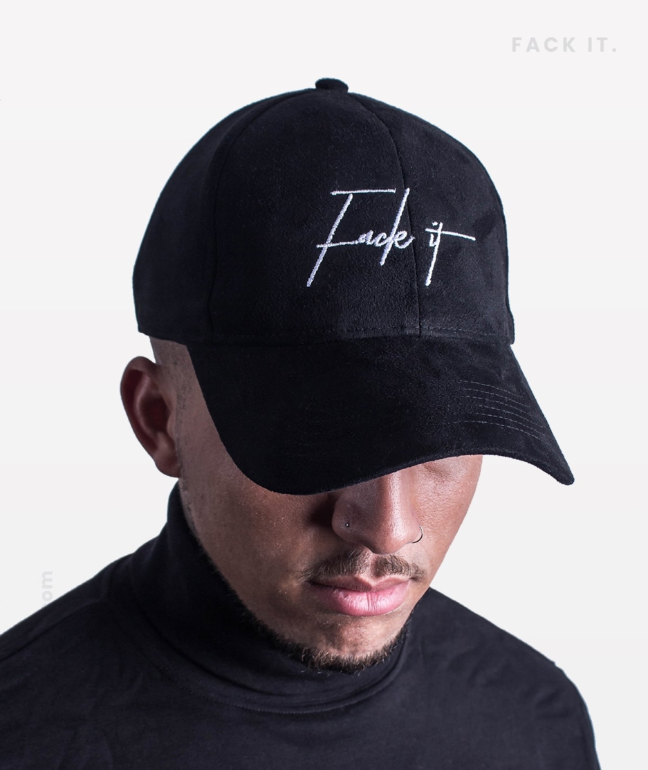 Fack It Baseball Cap – Suede-Coated 6-Panel Clubwear Hat