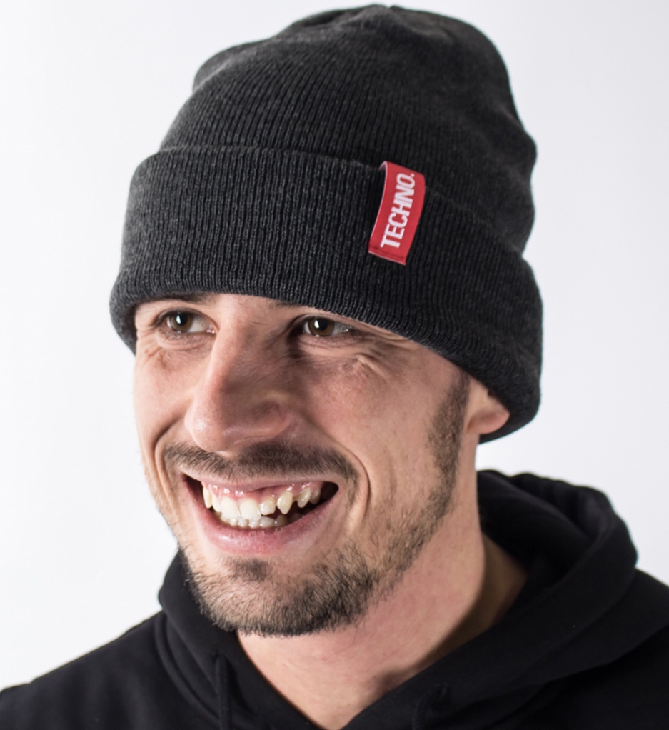 Techno Beanie 3-Pack – Cotton Streetwear Beanies Set (Black, Heather Grey, Dark Grey)