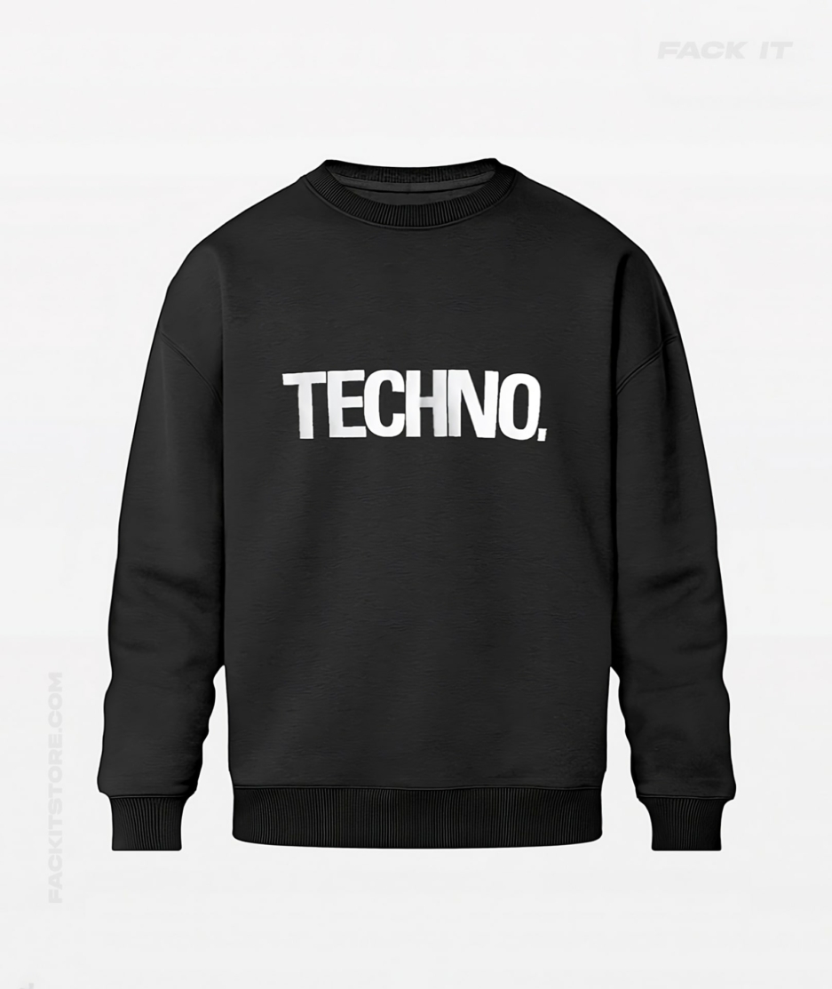 Black Techno Sweater – Front - Bold, Timeless & Made for the Underground