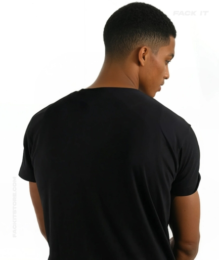 Black Techno T-Shirt Back - Fack It | Worldwide Techno Movement