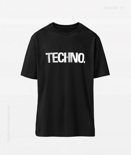 Black Techno T-Shirt Front - Fack It | Worldwide Techno Movement