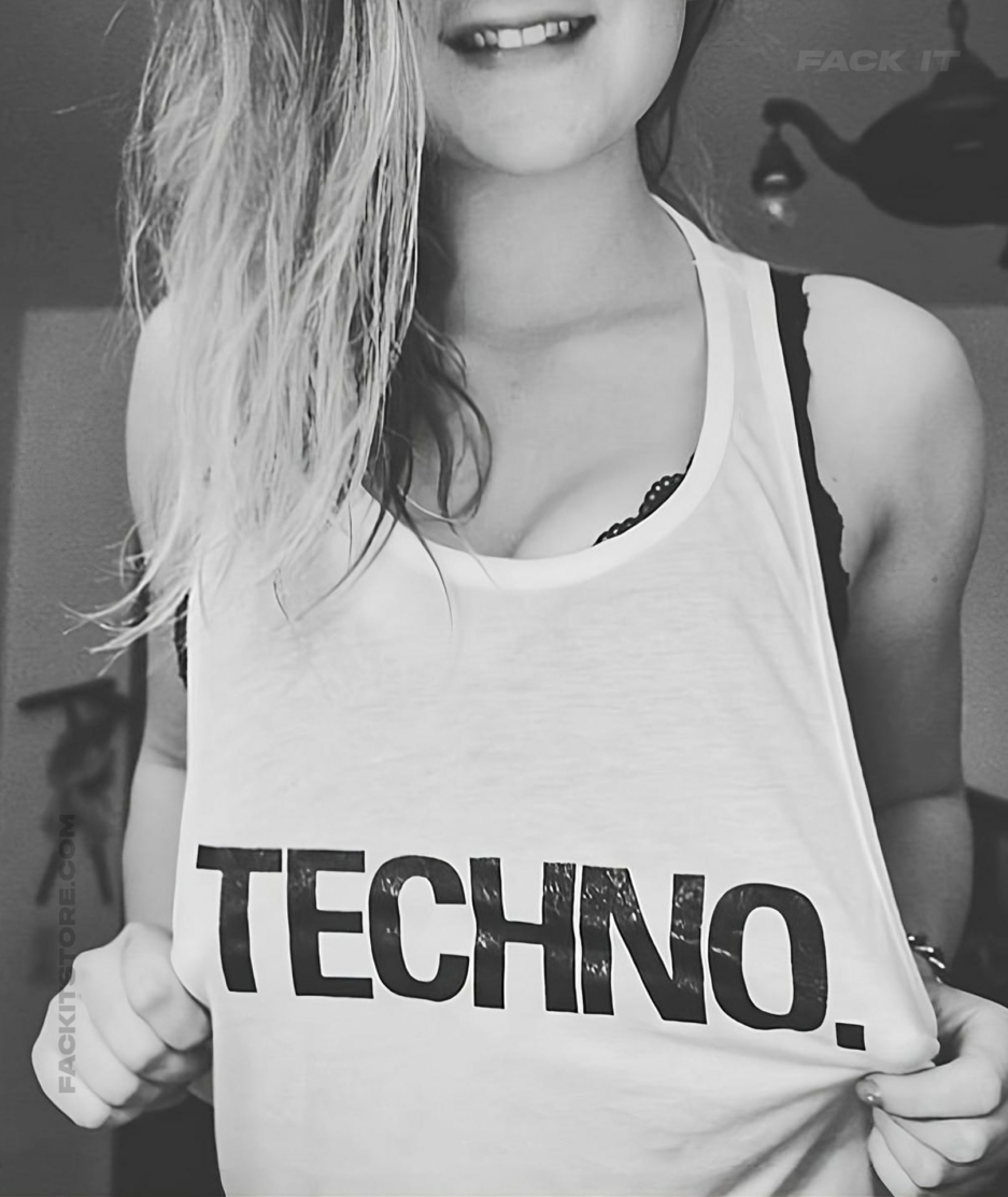 White Techno Tank Top by bedroom girl – Bold & Sleek