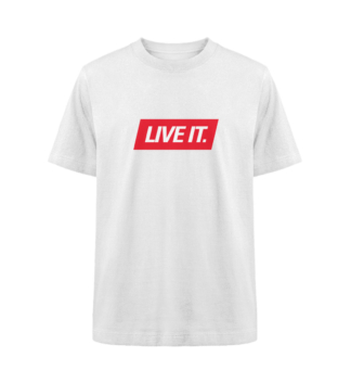 Live It T-Shirt in white by Official Fack It Store – minimal yet powerful streetwear.