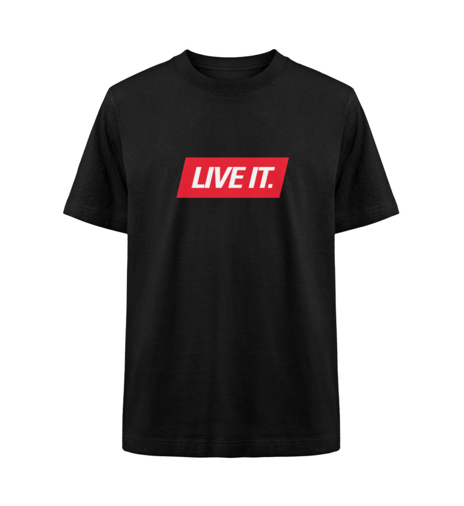 Live It T-Shirt in black by Official Fack It Store – premium streetwear with a bold statement.