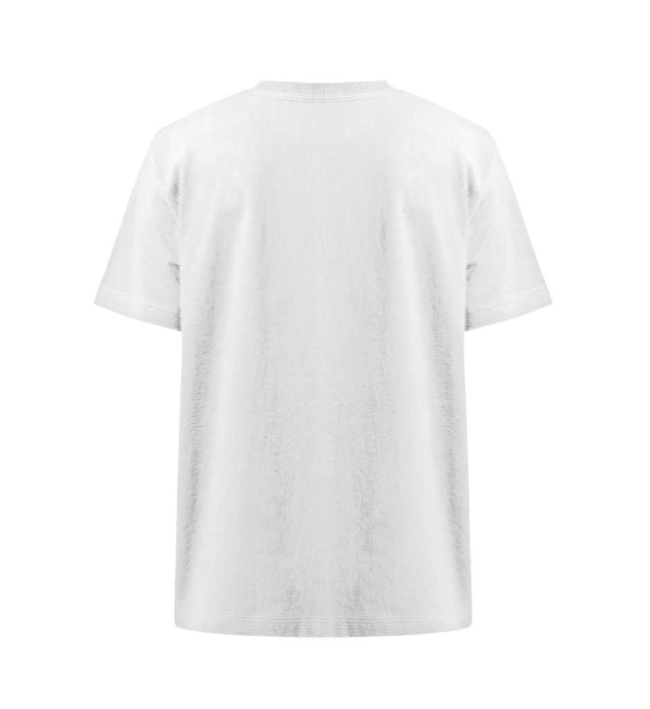 Live It T-Shirt in white with a smooth, unprinted back – simple yet stylish.