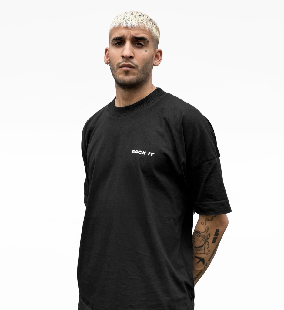 Fack It Oversized Tee Black – Organic Cotton Streetwear T-Shirt