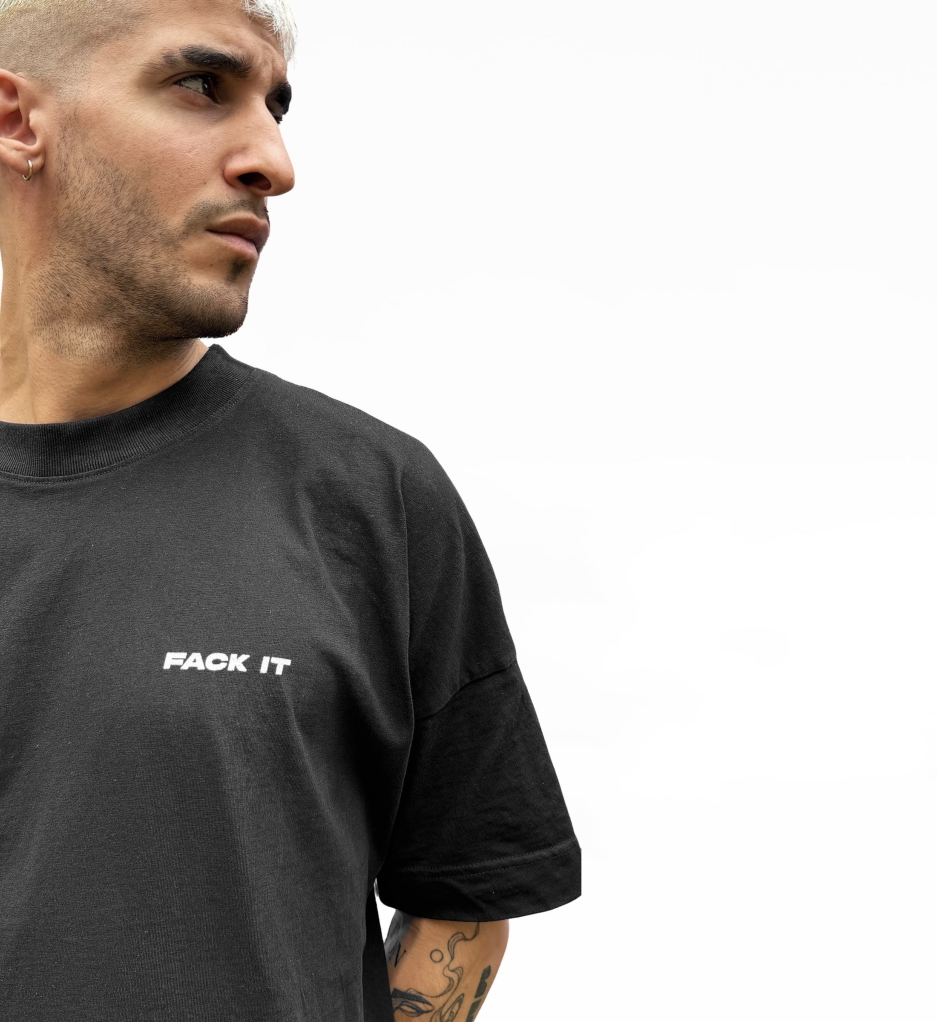 Fack It Oversized Tee Black – Organic Cotton Streetwear T-Shirt
