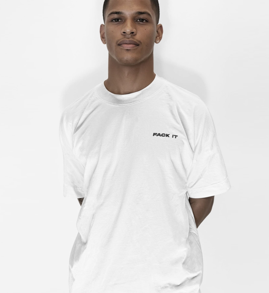 Fack It Oversized Statement Tee White – Organic Cotton Oversized Streetwear T-Shirt