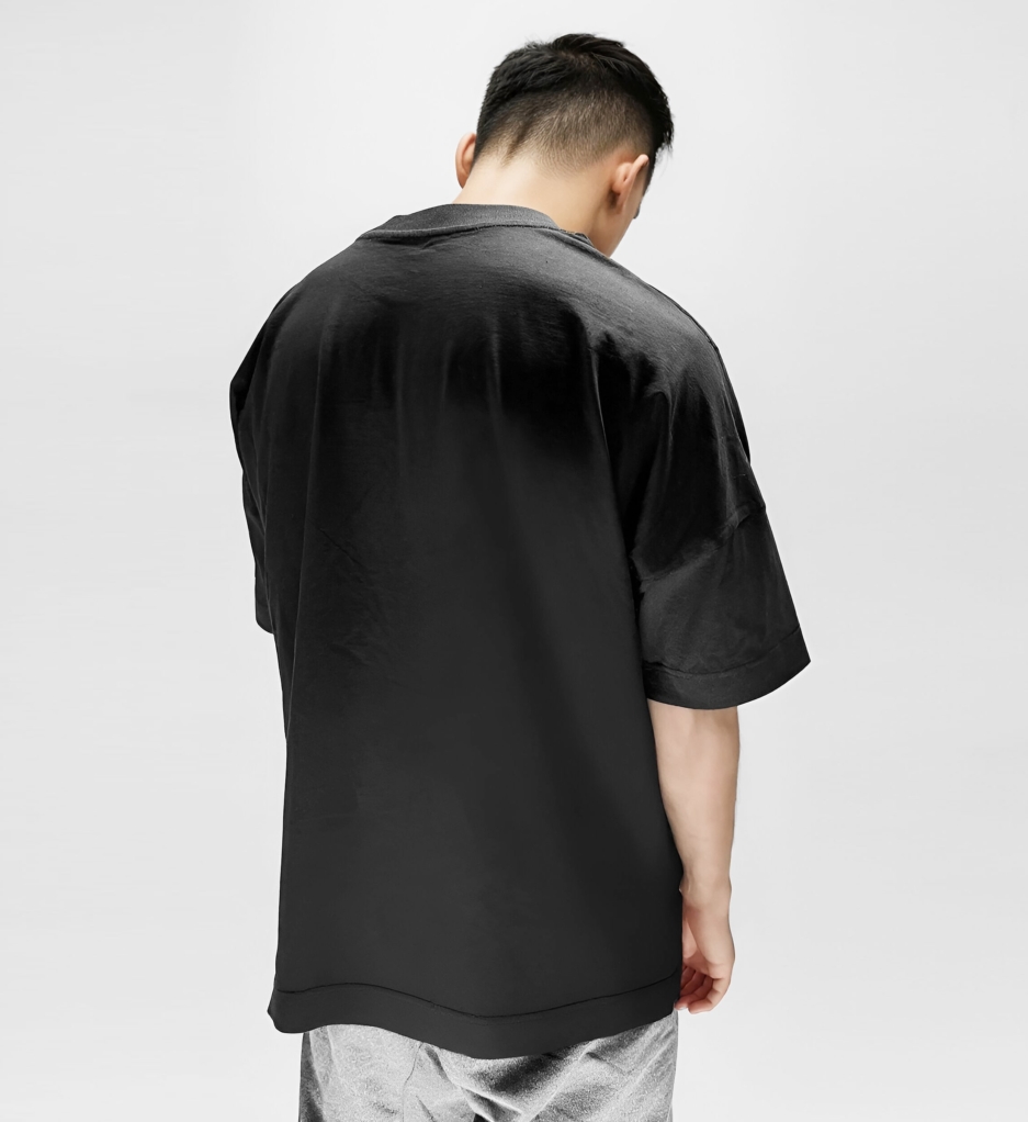 Techno Oversized Tee Black – Organic Cotton Oversized Streetwear T‑Shirt